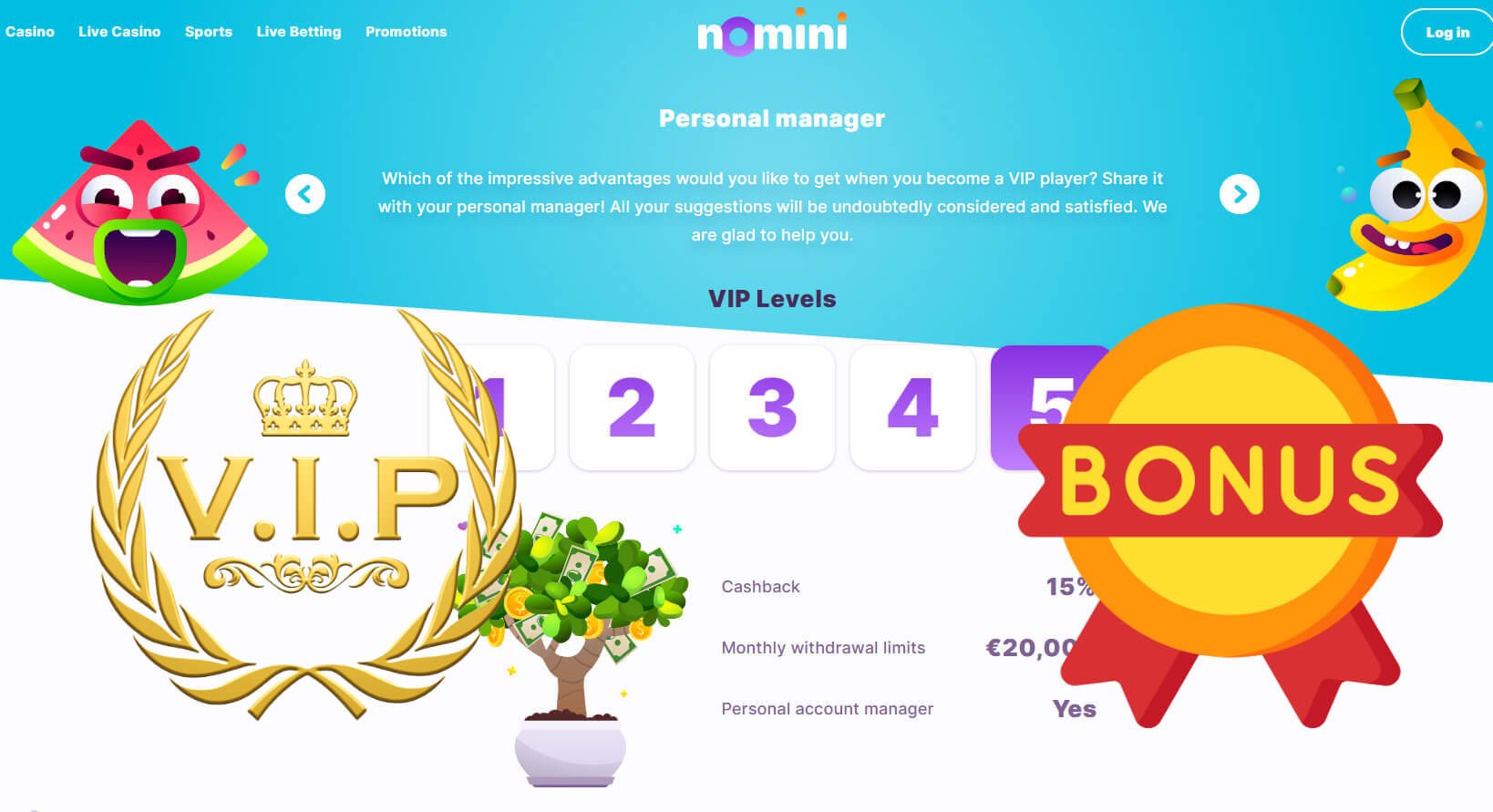 Das VIP-Programm von Nomini Casino in Kürze