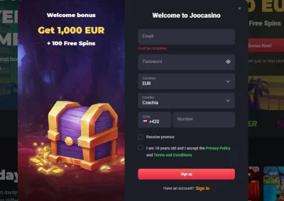 JooCasino Bewertung ✅ | 200% bis zu €1000 + 100 Freispiele/3 Einzahlungen🎁