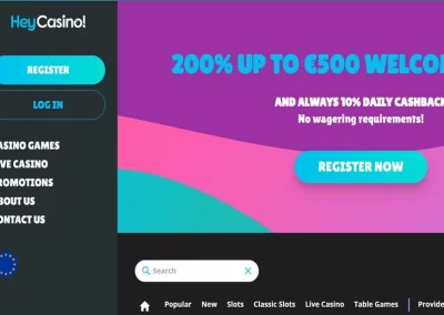 HeyCasino! Bewertung ☑️ | 200% bis zu 500€🔥