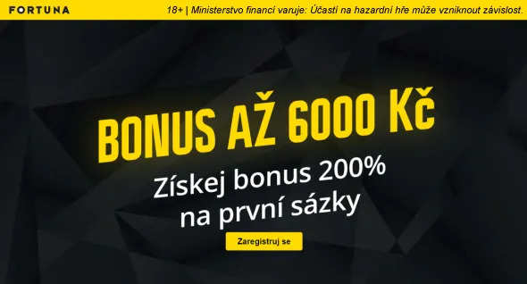 Bonus až 6000 Kč od Fortuny